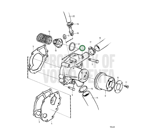 3580363 Volvo Penta Vattenpump