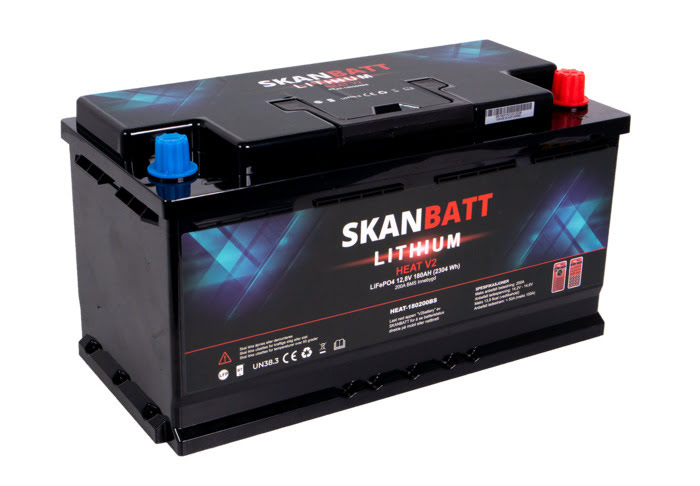 SKANBATT V2 Lithium HEAT 12V 180Ah  Smart batteri med Bluetooth
