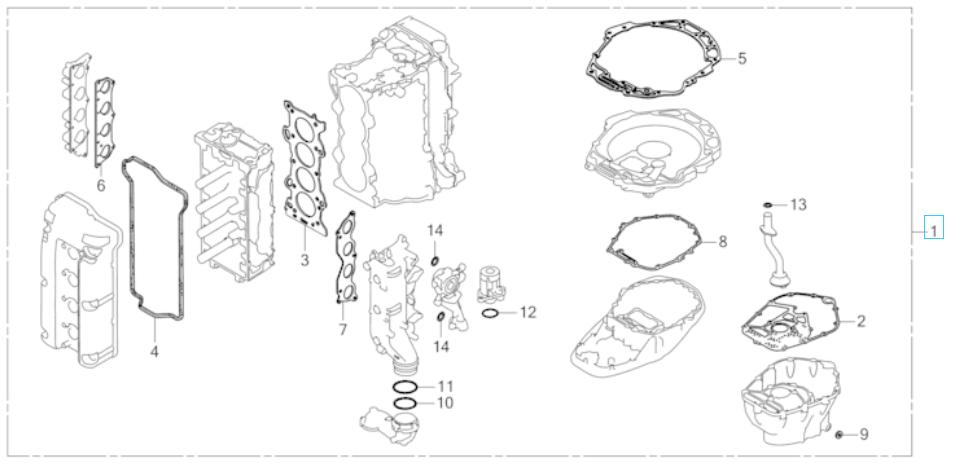 Honda Packningsats (BF115D,BF135/150A , BF115J/135D/140A/150D)