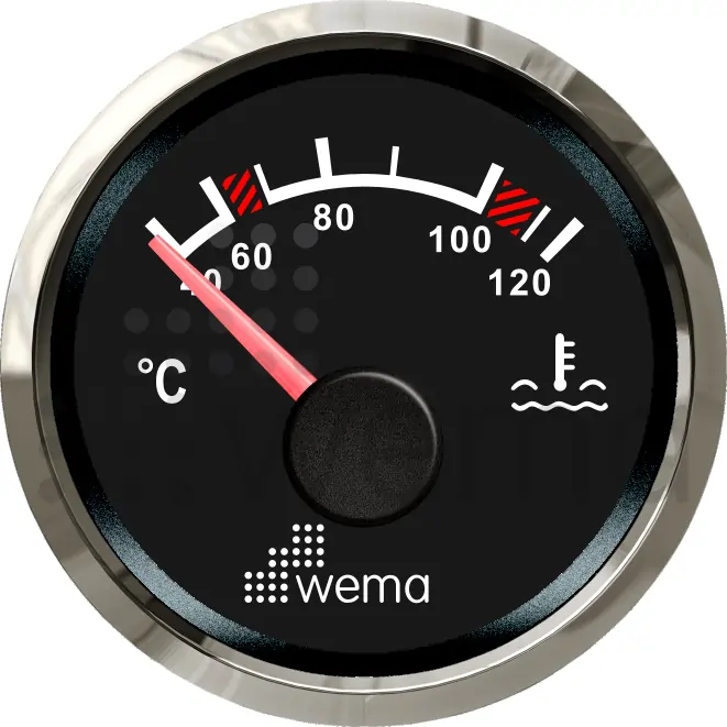 Wema Silverline Vattentemp instrument NMEA2000 (Vit)