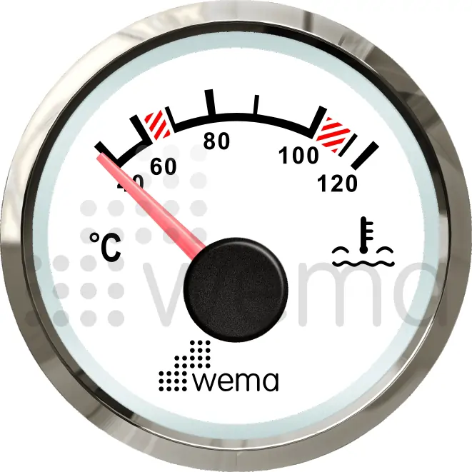 Wema Silverline Vattentemp instrument NMEA2000 (Vit)