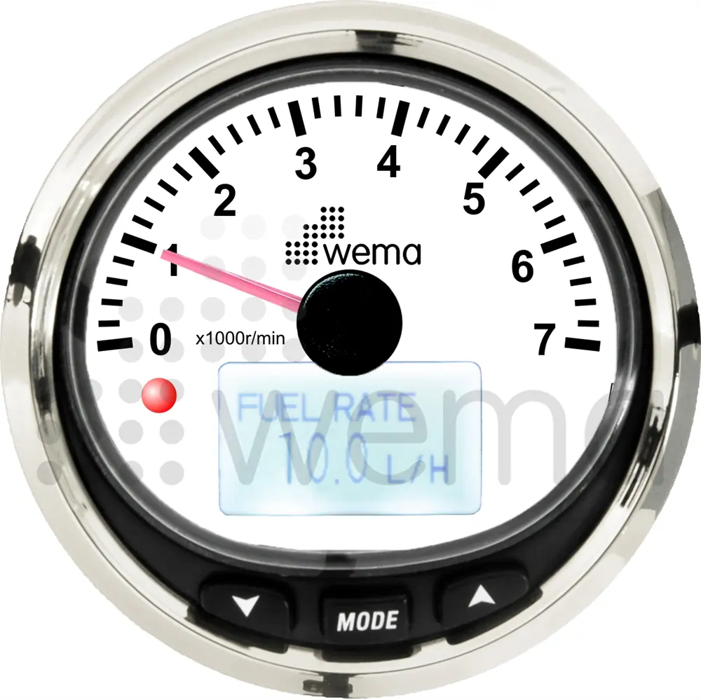 Wema Silverline Varvr�knare 7000 rpm NMEA2000 (Vit)