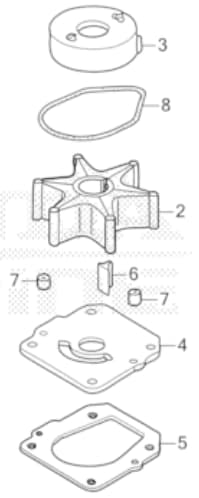 Impellersats Honda 06192-ZY6-020