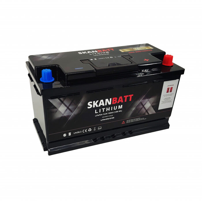 SKANBATT Lithium PowerStart 12V 100Ah  Bluetooth