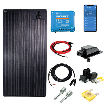 Flexibelt Solcellskit 160W – Komplett med Victron MPPT 75/15