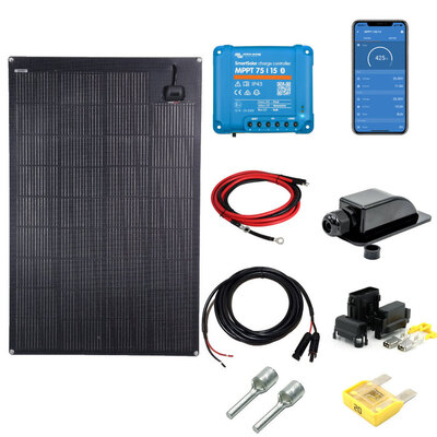 Flexibelt Solcellskit 130W – Komplett med Victron MPPT 75/15