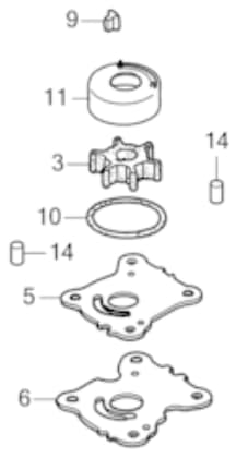 Impellersats Honda 06192-ZW9-010